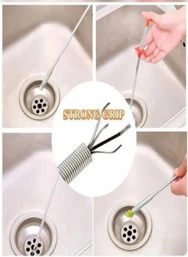 GOMNIK Drain Pipe Cleaning Spring Stick | 160cm Hair Catching Claw Wire | Sink & Sewer Dredge Remover | Flexible Drain Cleaner Tool for Kitchen & Bathroom - Image 5